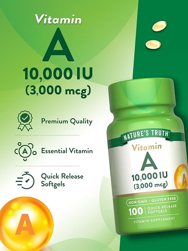 Nature's Truth Vitamin A 10000 IU Softgels | 100 Count | Non-GMO & Gluten Free Supplement