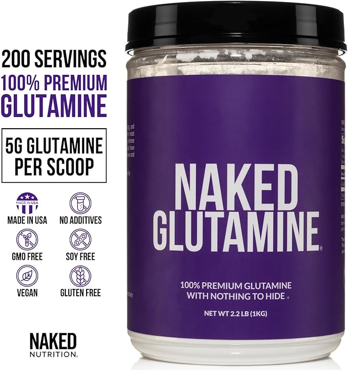 Pure L-Glutamine – Made in USA, 1,000g (2.2 lb) Bulk Powder, 200 Servings, Vegan, Non-GMO, Gluten & Soy Free