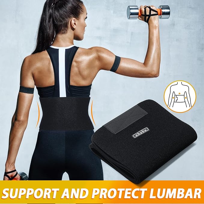 Ohuhu Waist Trimmer, Adjustable Neoprene Ab Trainer Belt, Sweat Band, Back Support, Unisex, Fits 44”
