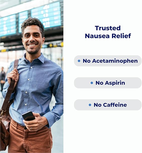 Emetrol Chewable Nausea Relief – Mixed Berry – 60 Tablets – Non-Drowsy, Fast-Acting Upset Stomach Medicine