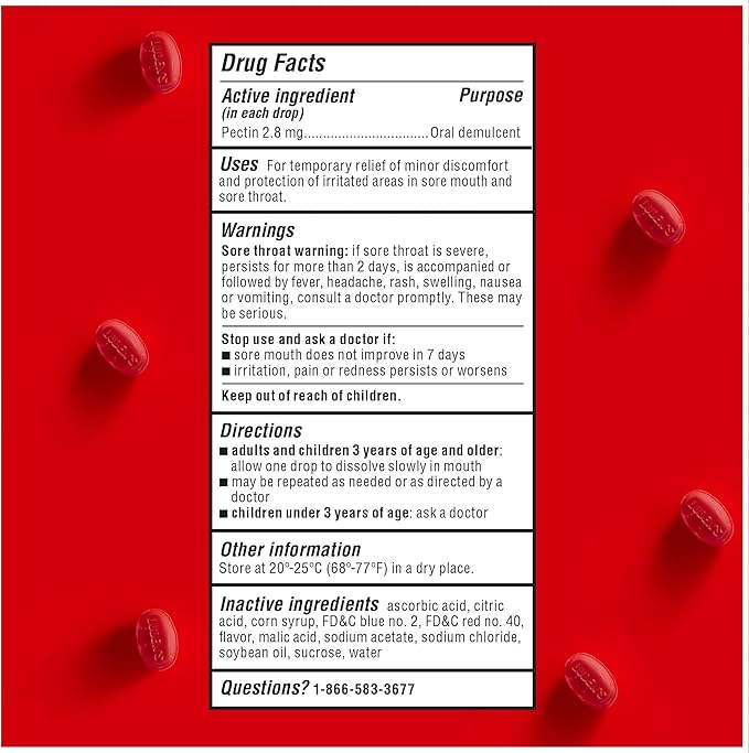 Luden's Wild Cherry Throat Drops 30 Count – Soothing Pectin-Based Relief for Dry and Irritated Throats, Great Tasting and Safe for Kids