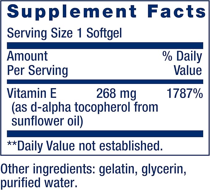 Life Extension Super Vitamin E 400 IU – Non-Synthetic, Antioxidant, Skin & Heart Support – 90 Softgels