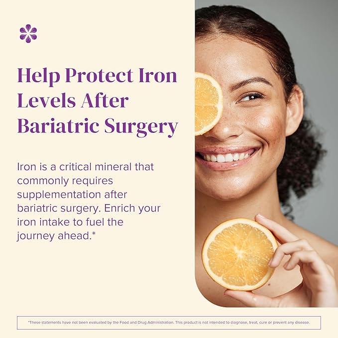 Barimelts Iron with Vitamin C – Fast-Dissolving, Sugar-Free Bariatric Iron for Women – Orange Flavor – 90 Tablets