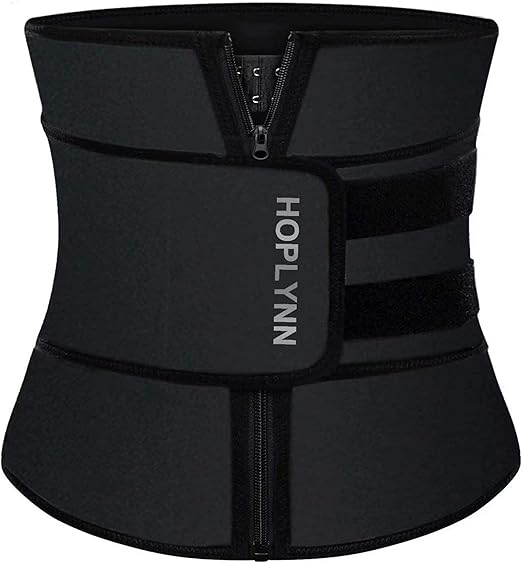 HOPLYNN Neoprene Sweat Waist Trainer Corset, Trimmer Shaper Belt for Women, Double Velcro, Tummy Control