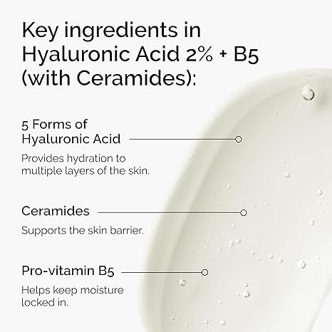 The Ordinary Hyaluronic Acid 2% + B5 Serum with Ceramides – Plumping, Hydrating, Fragrance Free – 1 fl oz