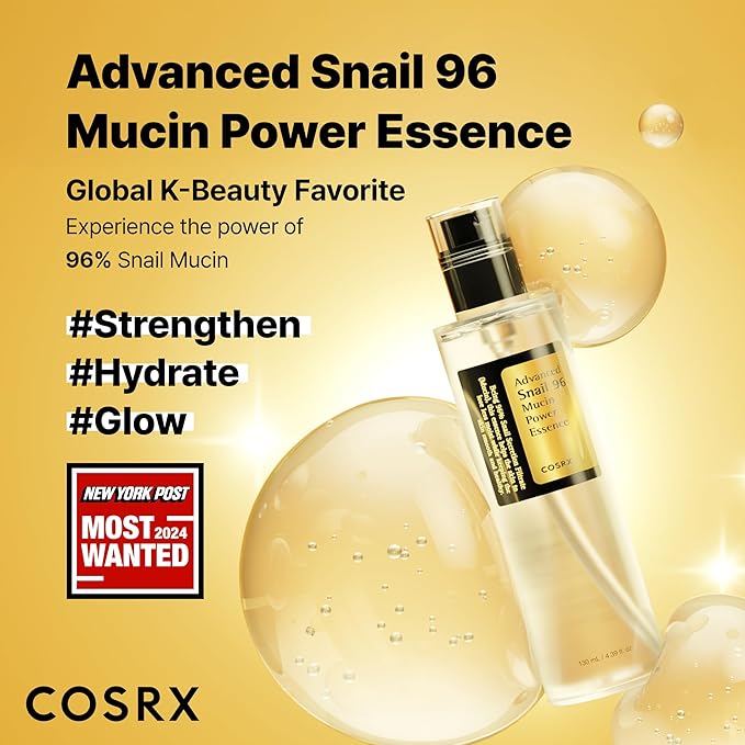 COSRX Snail Mucin 96% Essence – Hydrating Korean Serum for Face, 100ml