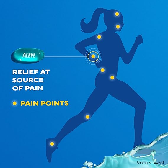 Aleve Liquid Gels – Naproxen Sodium 220mg – 120 Capsules – 12-Hour Pain Reliever & Fever Reducer (NSAID)