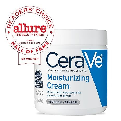CeraVe Moisturizing Cream – Body & Face Moisturizer for Dry Skin – Hyaluronic Acid, Ceramides, Oil-Free, Fragrance Free – 19 oz