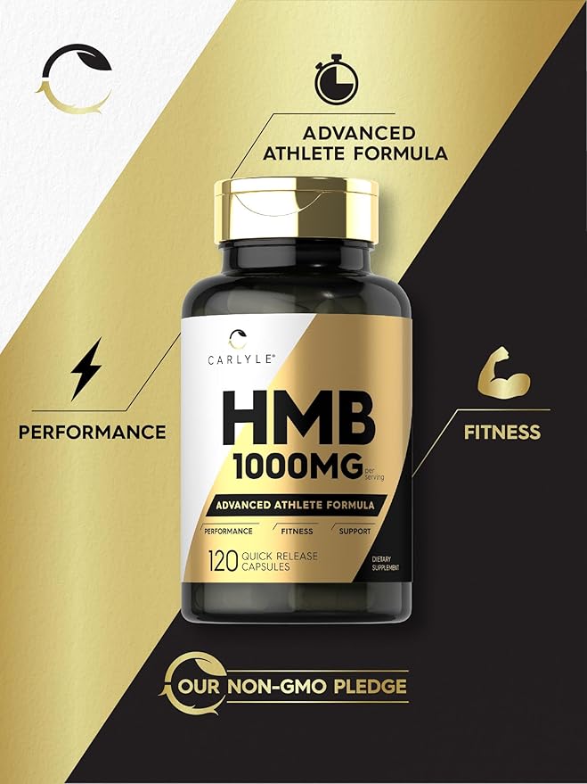 Carlyle HMB Supplement – 1000mg, 120 Capsules, Advanced Athlete Formula, Non-GMO, Gluten-Free