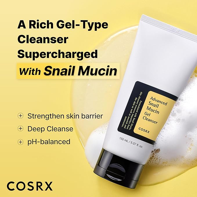 COSRX Snail Mucin Gel Cleanser – Gentle Korean Face Wash for Sensitive Skin