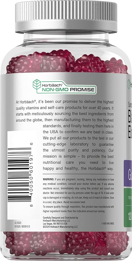 Horbaach Black Elderberry Gummies – Sambucus Extract with Zinc & Vitamin C – Immune Support – Berry Flavor – Vegan, Non-GMO, Gluten-Free – 120 Gummies