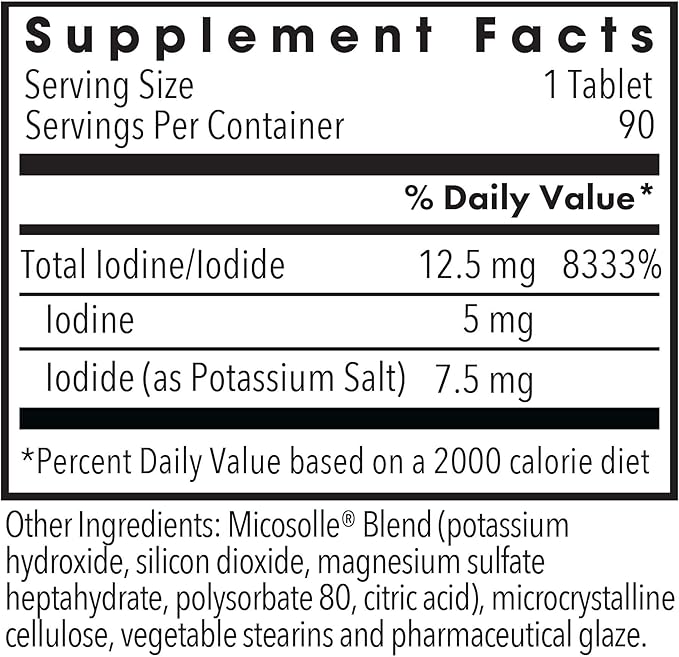 Optimox Iodoral 12.5mg – High Potency Iodine & Potassium Iodide Thyroid Support – 90 Tablets