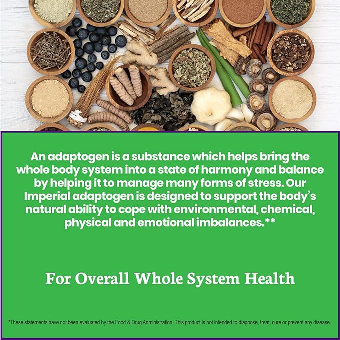 Paradise Herbs Imperial Adaptogens – Ashwagandha, Rhodiola, Astragalus & Ginseng – Stress, Focus & Energy Support – Non-GMO, Vegetarian – 60 Capsules