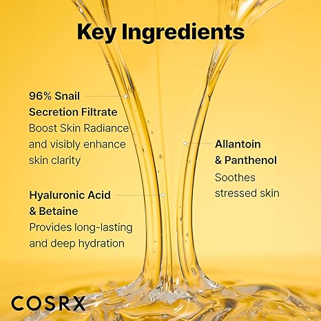 COSRX Snail Mucin 96% Power Repairing Essence, Hydrating Face Serum for Dull Skin, Fine Lines, Scars, Korean Skincare, 100ml