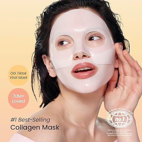 BIODANCE Bio-Collagen Hydrogel Mask – 4-Pack Hydrating Overnight Face Masks for Pore Minimizing & Elasticity – Deep Moisturizing K-Beauty Skincare
