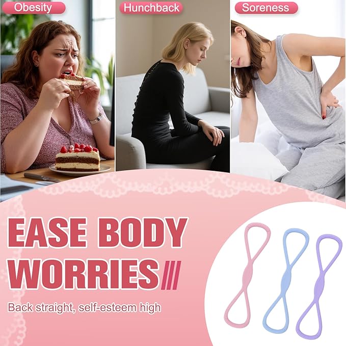 Figure 8 Resistance Band, 25 lbs Exercise Band for Women Men, Arm Back Glute Yoga Pulling Rope