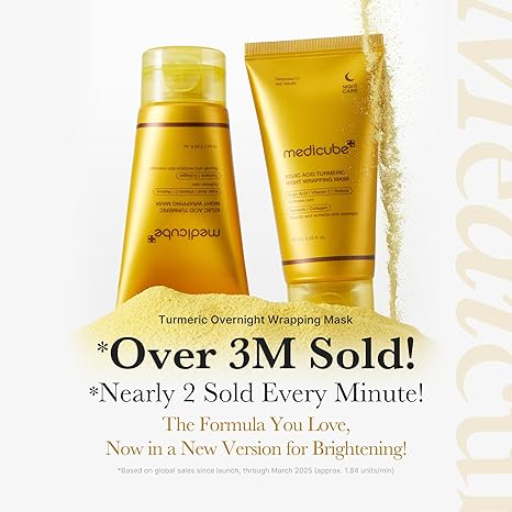 medicube Kojic Acid Turmeric Overnight Peel Off Mask – Brightening & Dark Spot Treatment, Hyperpigmentation, Korean Skincare, 2.53 fl. oz.