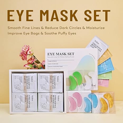 Under Eye Patches for Dark Circles & Puffy Eyes – Collagen, Retinol, Vitamin C, Hyaluronic Acid, Niacinamide Eye Masks – Anti-Aging Spa Gift for Women (20 Pairs)