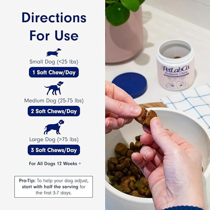 PetLab Co. Probiotics for Dogs – Gut, Digestive & Allergy Support – Pork Flavor Soft Chews – 30 Count