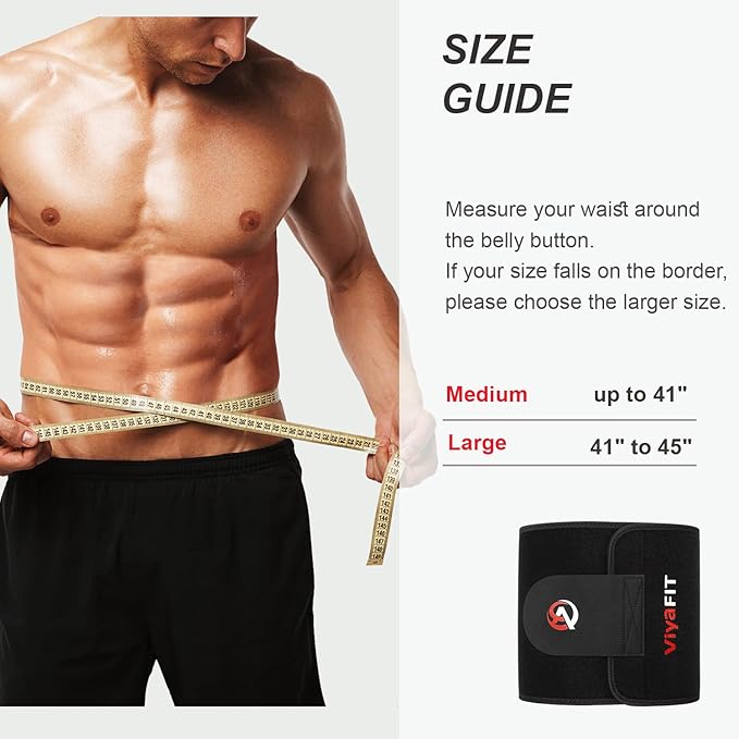 Viyafit Waist Trimmer Belt, Premium Adjustable Waist Trainer for Women & Men, Sweat Belt, Back Support