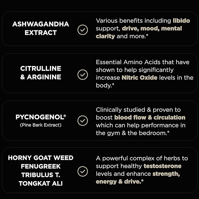 Testosterone Booster for Men – 21,800mg 8X Strength with Tongkat Ali, Ashwagandha, Pycnogenol, Tribulus & Horny Goat Weed – Libido, Energy & Muscle Builder – 60 Capsules