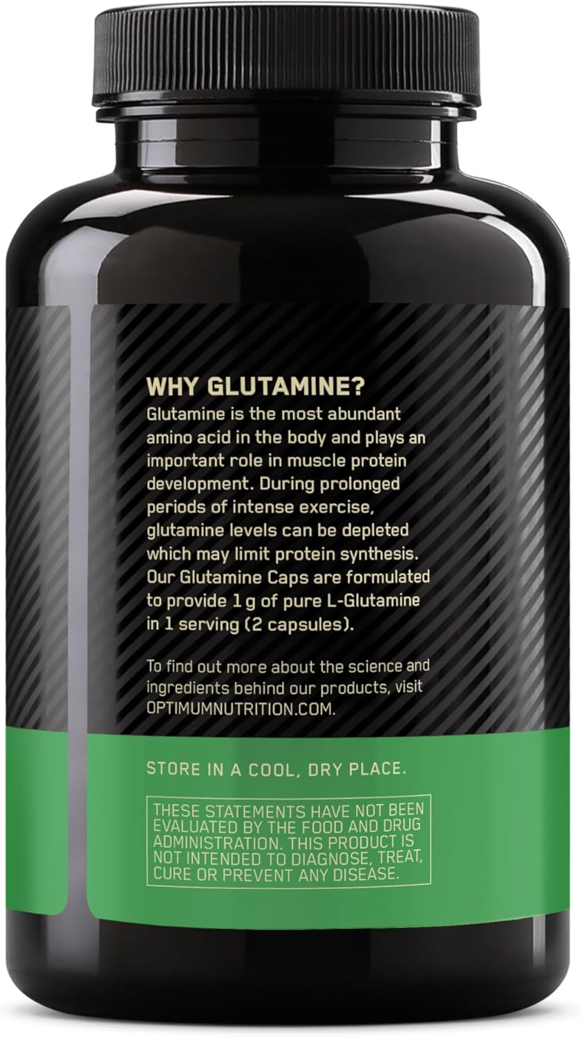 Optimum Nutrition L-Glutamine Muscle Recovery Capsules – 1000mg, 240 Count