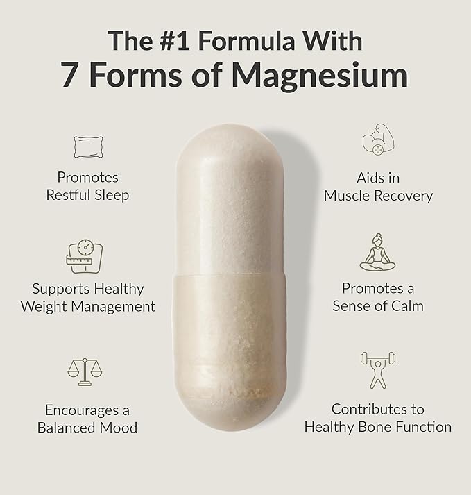 BIOptimizers Magnesium Breakthrough 4.0 – 7 Forms for Sleep, Stress & Cognitive Support – 60 Vegan Capsules