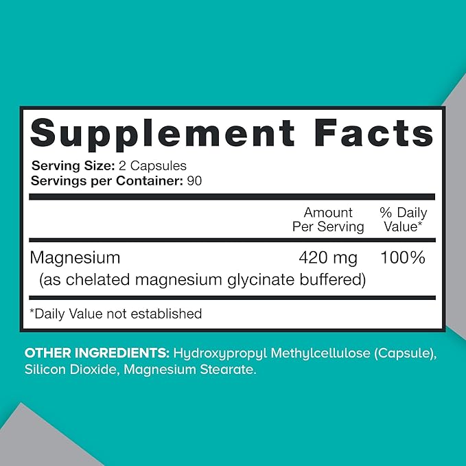 Qunol Magnesium 420mg – High Absorption, Extra Strength Bone & Muscle Support – 180 Capsules