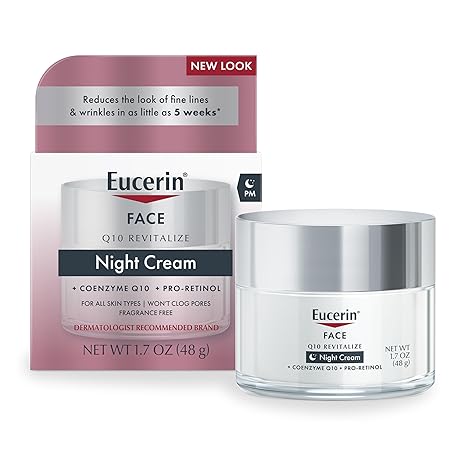 Eucerin Q10 Anti-Wrinkle Night Cream – Pro-Retinol, Sensitive Skin, 1.7oz
