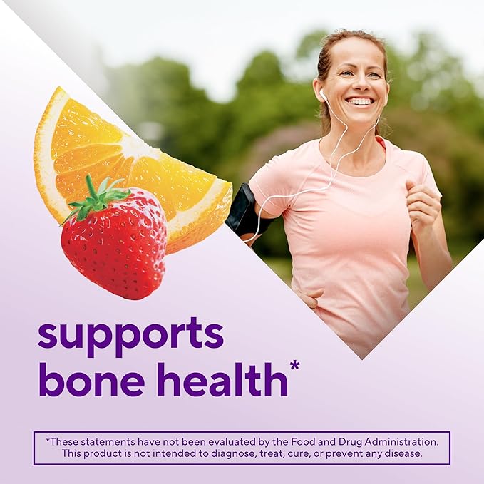 vitafusion Calcium Gummies – Chewable Bone & Teeth Support, Fruit & Cream Flavor – 100 Count