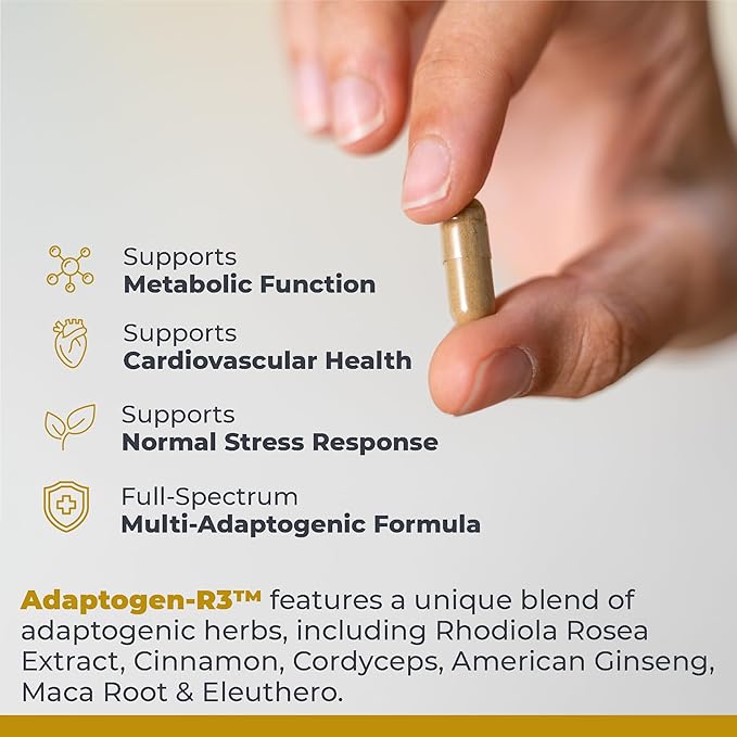 Premier Research Labs Adaptogen-R3 – Rhodiola, Maca & Ginseng Complex – Stress, Heart & Metabolic Support – Non-GMO, Gluten-Free – 90 Vegetarian Capsules