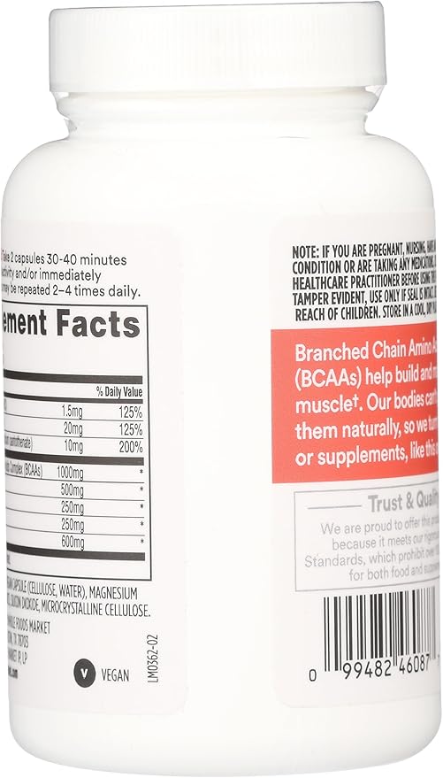 Whole Foods Market BCAA Complex – 60 Count, Branched-Chain Amino Acids Supplement