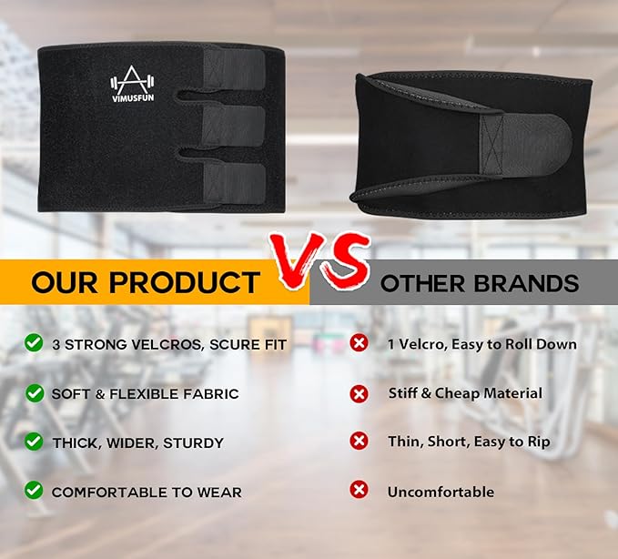 Waist Trimmer Belt, Sweat Band Stomach Wrap, Adjustable Waist Trainer for Men and Women, Workout Support