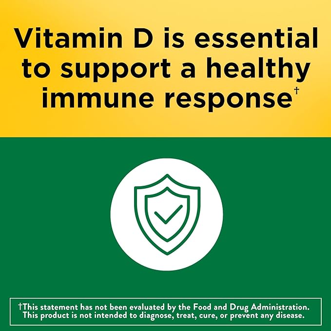 Nature Made Vitamin D3 2000 IU – Bone, Immune & Muscle Support – 250 Softgels – USP Verified