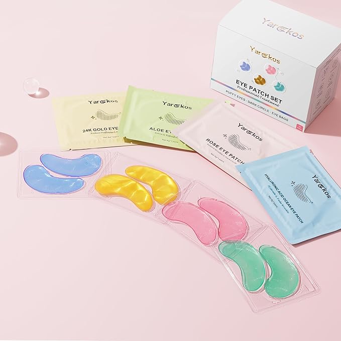 Yargkos Under Eye Patches – Hydrating Collagen Eye Masks, 32 Pairs Travel Set