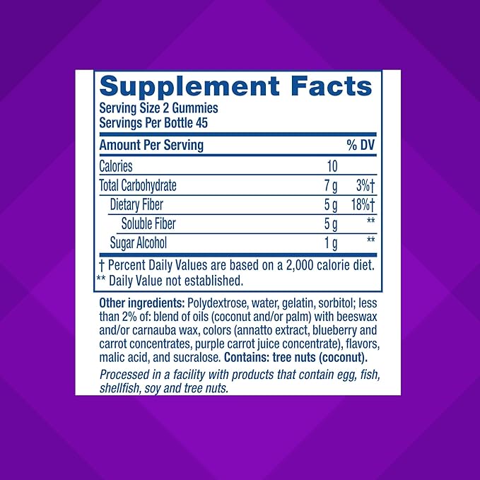 Vitafusion Fiber Well Gummies – Sugar Free Prebiotic Fiber for Adults – Digestive Support – Strawberry & Blackberry Flavors – Non-GMO, Gluten-Free – 90 Gummies