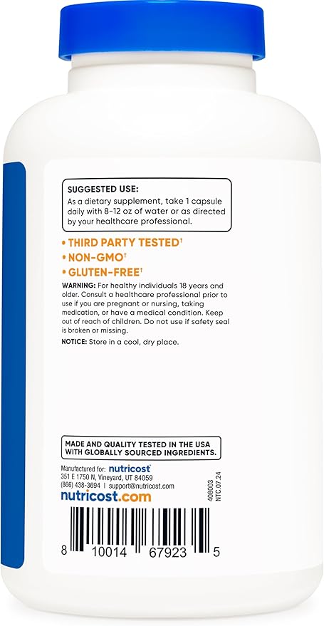 Nutricost Ginkgo Biloba 120mg – Extra Strength Brain Support – Non-GMO, Gluten-Free – 240 Capsules