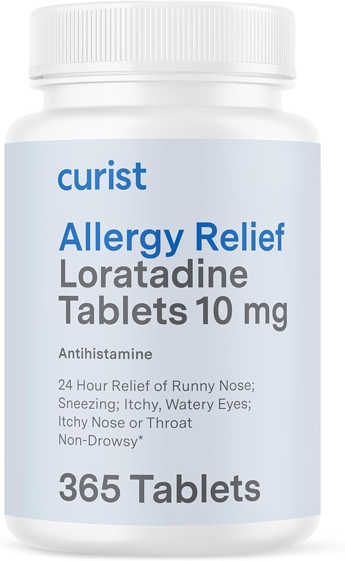 Curist Loratadine 10mg Non-Drowsy Allergy Relief Tablets – 365 Count 24-Hour Antihistamine for Runny Nose, Itchy Eyes, Sneezing, and Nasal Congestion