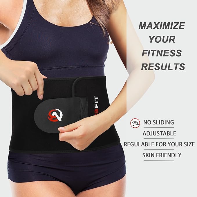 Viyafit Waist Trimmer Belt, Premium Adjustable Waist Trainer for Women & Men, Sweat Belt, Back Support