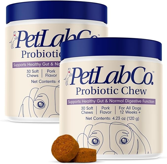 PetLab Co. Probiotics for Dogs – Gut, Digestive & Allergy Support – Pork Flavor Soft Chews – 30 Count