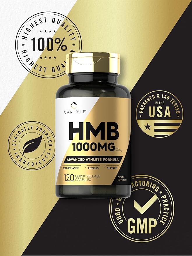 Carlyle HMB Supplement – 1000mg, 120 Capsules, Advanced Athlete Formula, Non-GMO, Gluten-Free