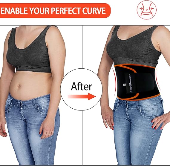 KingPavonini Waist Trimmer Plus Size, Unisex Waist Trainer Sweat Belt, Adjustable Back Support, Workout Fitness