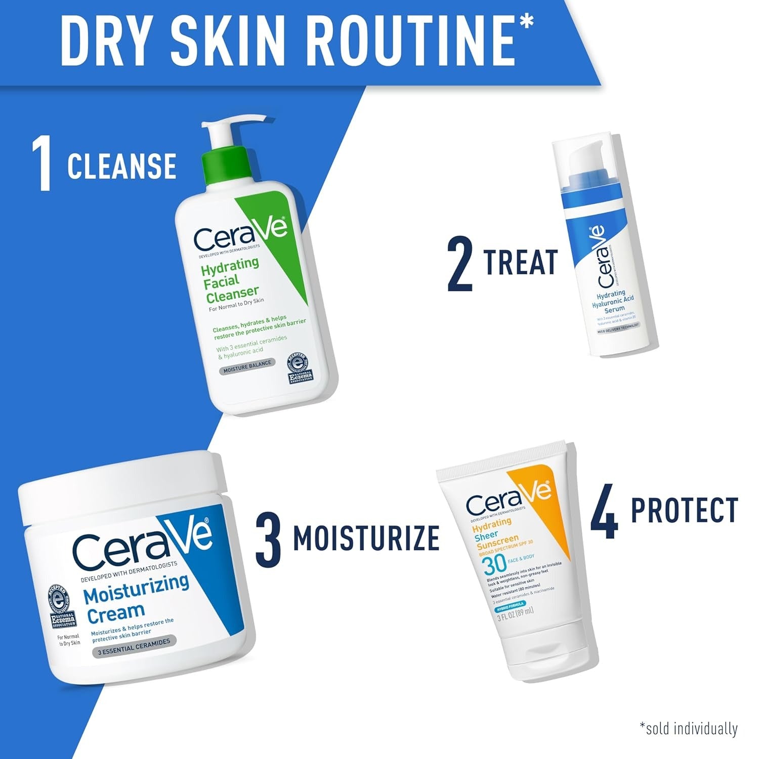 CeraVe Moisturizing Cream – Body & Face Moisturizer for Dry Skin – Hyaluronic Acid, Ceramides, Oil-Free, Fragrance Free – 19 oz