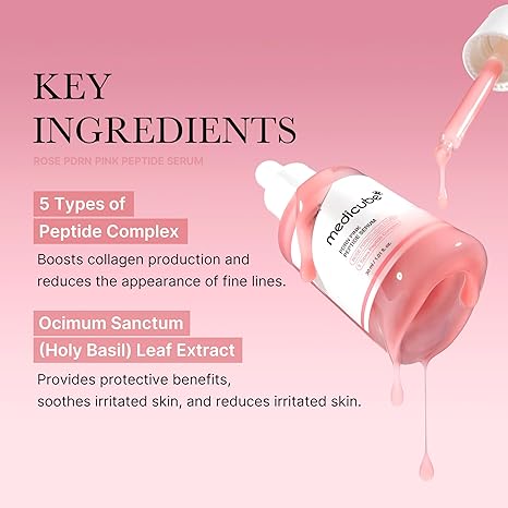 medicube PDRN Pink Peptide Glow Serum, Vegan Hydrating Firming Niacinamide Moisturizing Serum for Uneven Skin Tone, 30ml