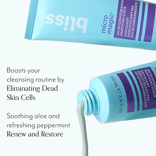 Bliss Micro Magic Microdermabrasion Scrub – Volcanic Pumice & Kaolin Clay, Spa-Quality Exfoliating Face Scrub for Smoother, Brighter Skin, 3.4 fl oz