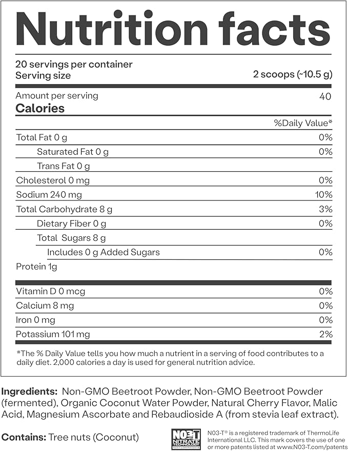 HumanN SuperBeets Sport Endurance Pre Workout Powder – Beet Root & Wild Cherry, Nitric Oxide Supplement, 20 Servings