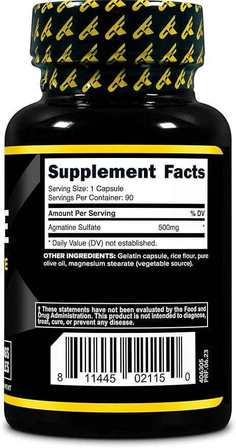 Primaforce Agmatine Sulfate 500mg, 90 Capsules - Non-GMO, Gluten Free Supplement