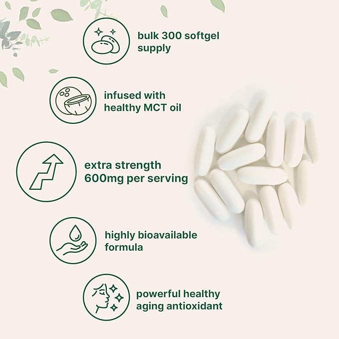 Micro Ingredients Alpha Lipoic Acid 600mg with MCT Oil – Heart, Liver & Energy Support – Antioxidant, Non-GMO, Gluten-Free, Soy-Free – 300 Softgels (10-Month Supply)