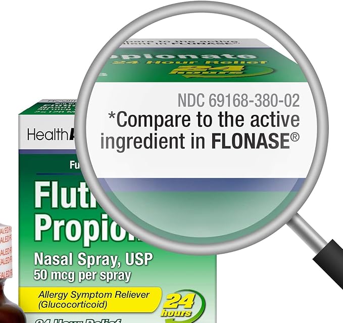 HealthA2Z Fluticasone Propionate Nasal Spray – 2 Pack, 24-Hour Non-Drowsy Allergy Relief for Sneezing, Congestion, Runny Nose, Itchy & Watery Eyes