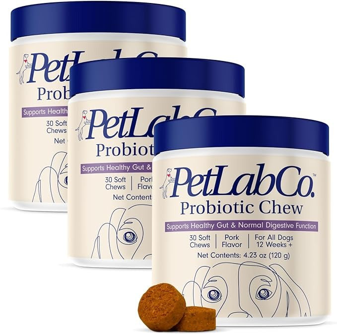 PetLab Co. Probiotics for Dogs – Gut, Digestive & Allergy Support – Pork Flavor Soft Chews – 30 Count